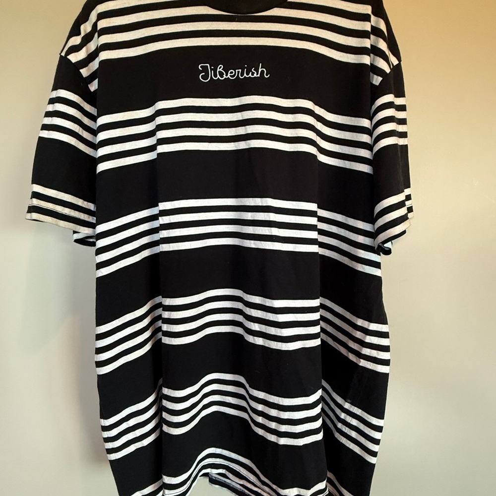 Black and White Striped Short Sleeve Tee